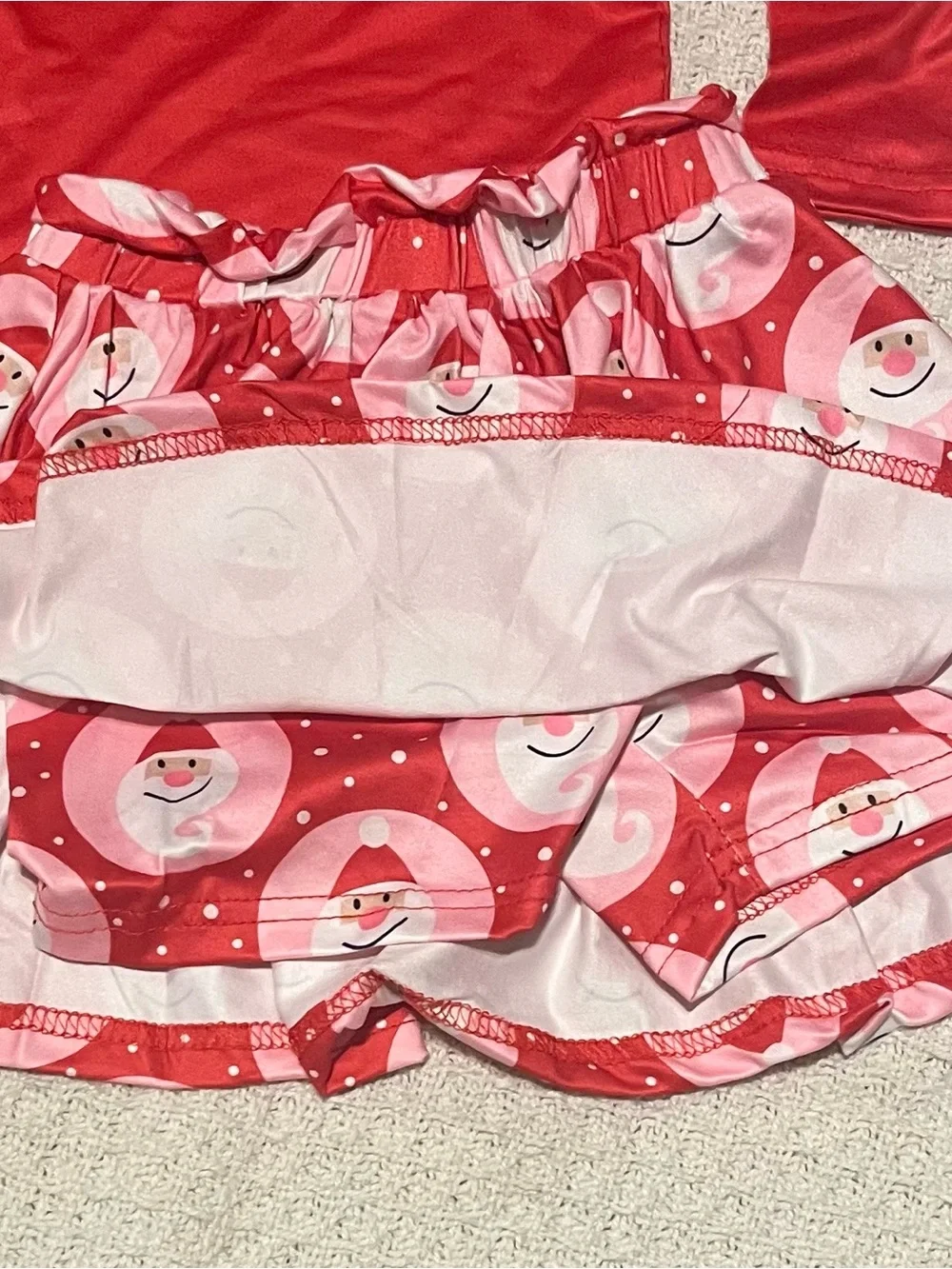 NWT Pete + Lucy Girls 2T Santa Christmas Skort & Ruffle Top 2 Piece Outfit